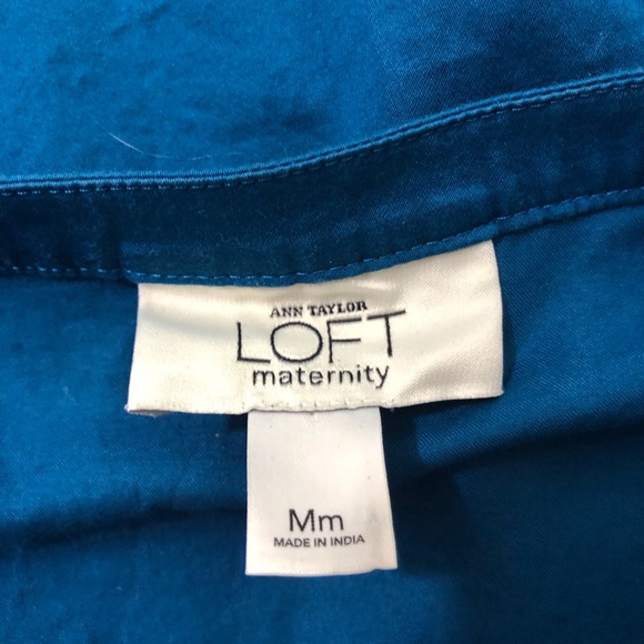 Ann Taylor LOFT Blue Maternity Top Scrub M Medium - Picture 4 of 5